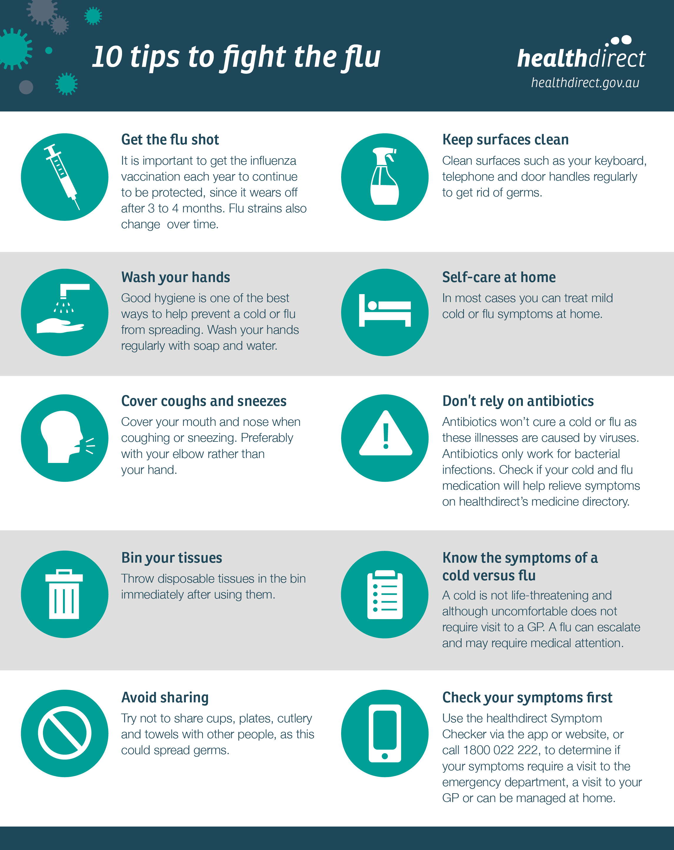 10 tips to fight the flu infographic