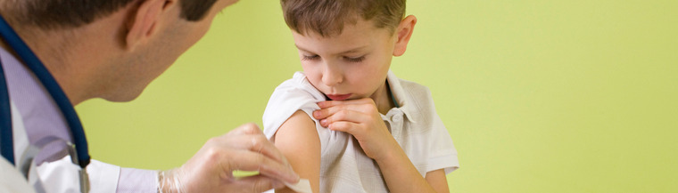 Boy getting ready for vaccination Boy getting ready for vaccination
