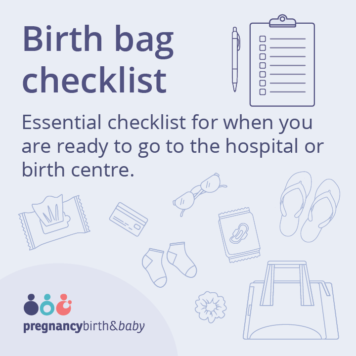Promotional tile linking to the birth bag checklist