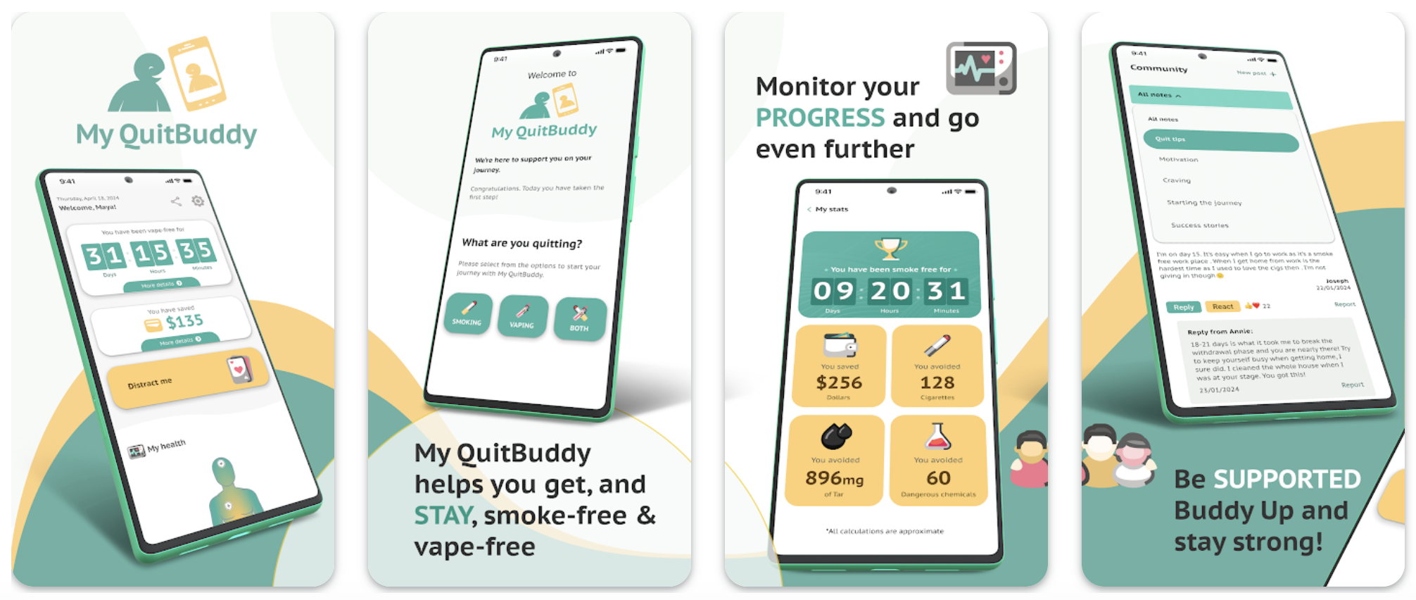 cigarette quitting app My QuitBuddy app