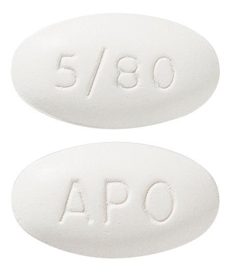view of Amlodipine/Atorvastatin 5/80 (Apo)
